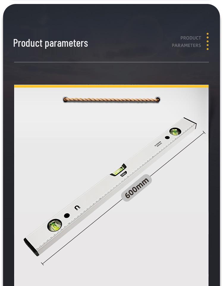 Livella a bolla in alluminio ad alta precisione Deli Tools - Resistente alle cadute, Righello magnetico per uso domestico