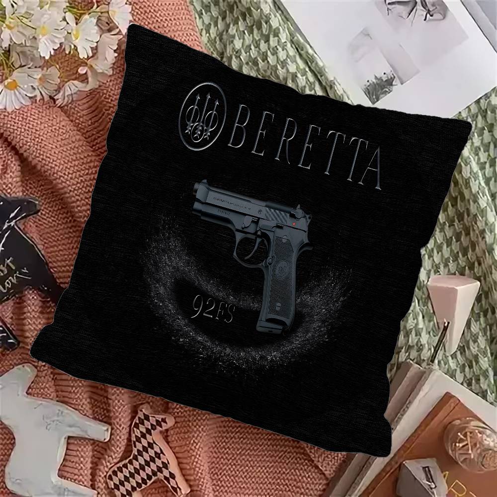 Gun B-Beretta logo Personalized Pillow Dust Cover Bedroom Kids Party Decoration Pillowcase Birthday Children Gift