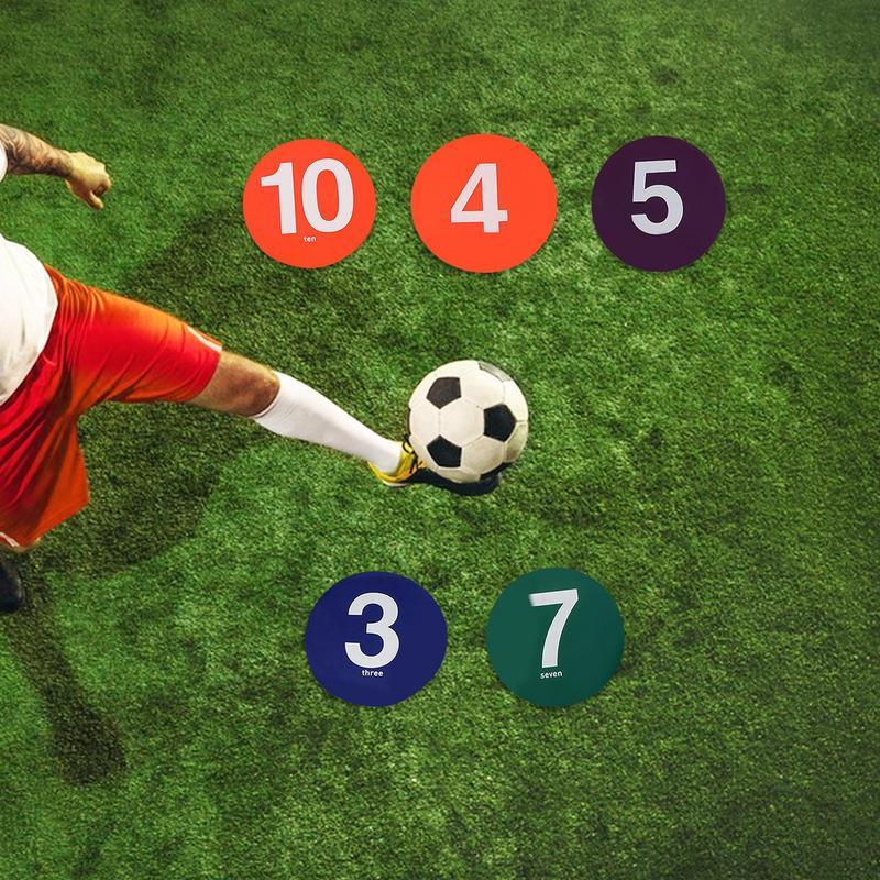 Soccer Practice Markers Agility Training Floor Dots Football Markers Numbered Non-Slip Training Mat Flat Field Cones Football
