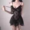 Plus Size Sexy Fishnet Suspender Lingerie Princess Nightgown