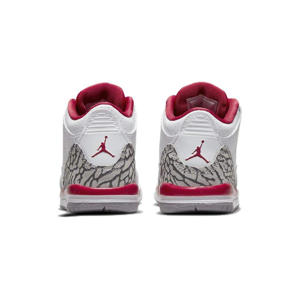 Air Jordan 3 Retro TD Cardinal Red Baby Sneakers White Light-Curry Cement-Grey 832033-126