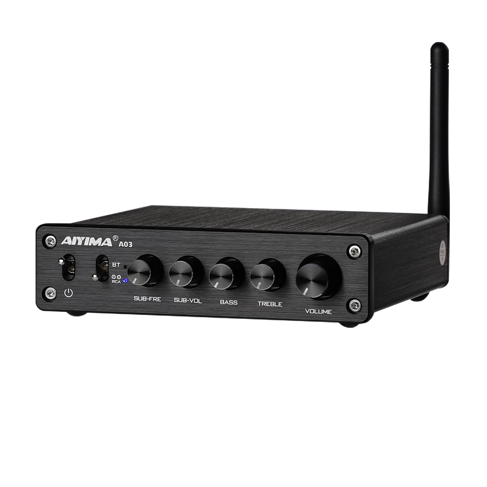 

AIYIMA A03 TPA3116 Сабвуфер QCC304X Bluetooth TPA3116D2 Канальний Цифровий Аудіо Підсилювач 100 Вт Підтримує Гучність 24 В Адаптер Живлення Підсилювач, 5.2 HiFi, чорний
