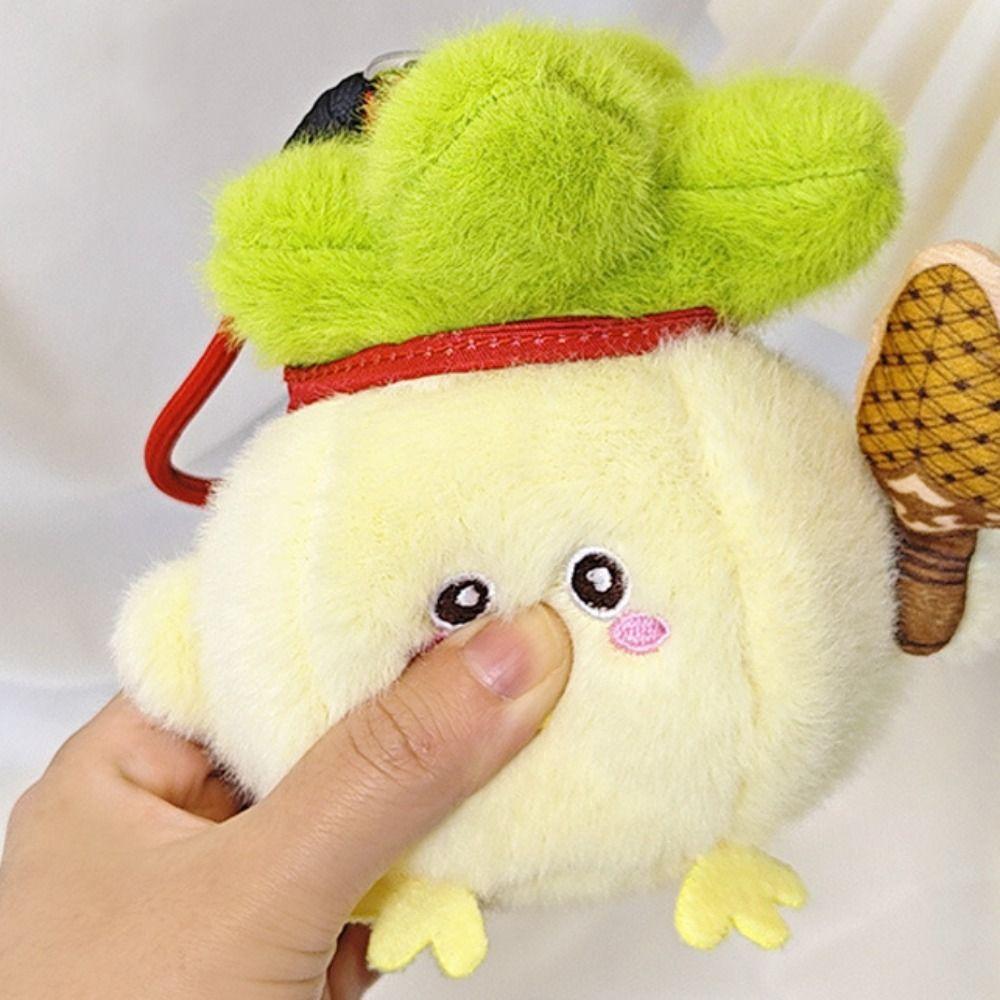 Garlic Bird Stuffed Cabbage Chicken Keychain Cartoon Chicken Plush Keychain  Car Key Accessories