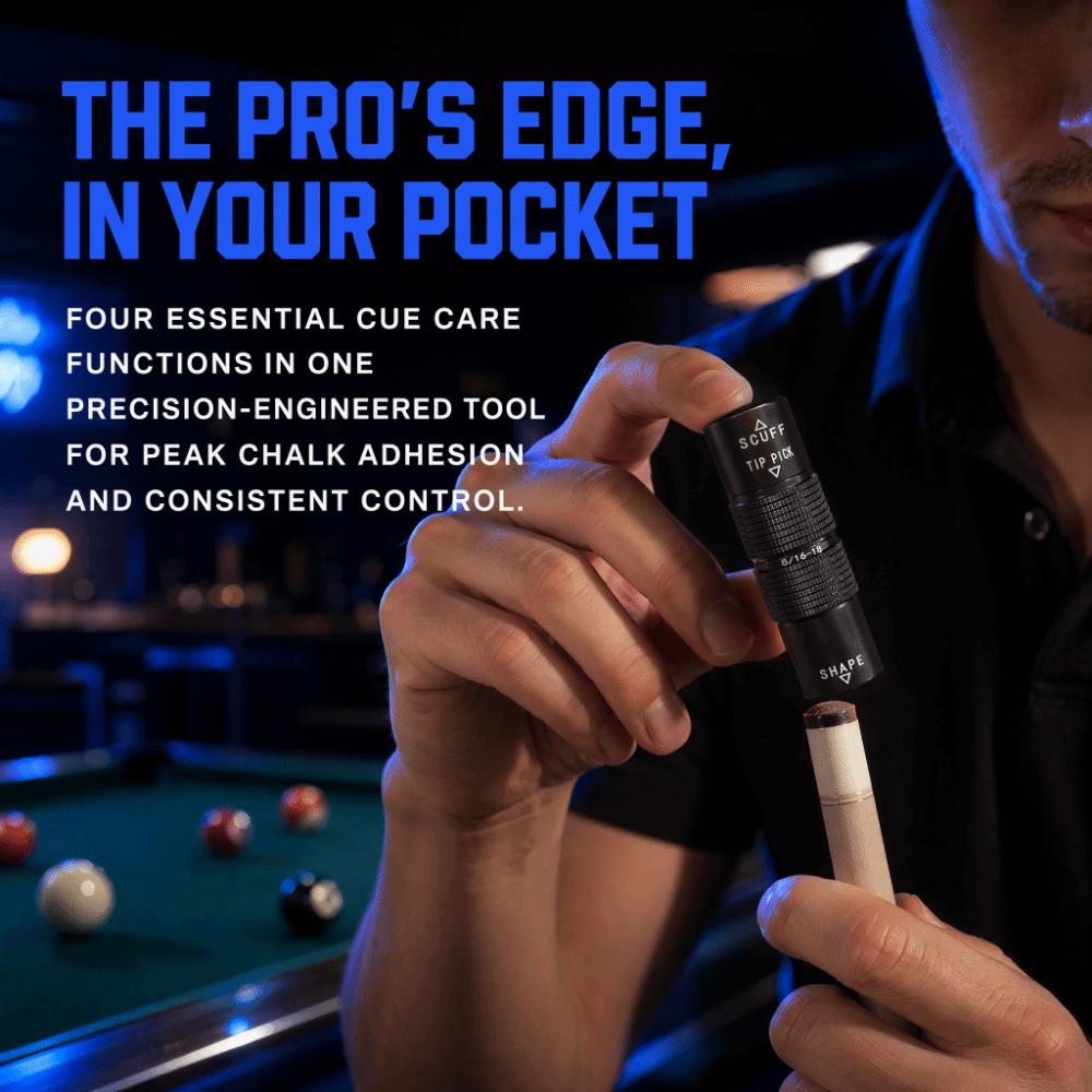 Aluminum Alloy Billiard Pool Cue Tip Multi-Function Billiard Cue Tip  Chalk Grip Enhancement
