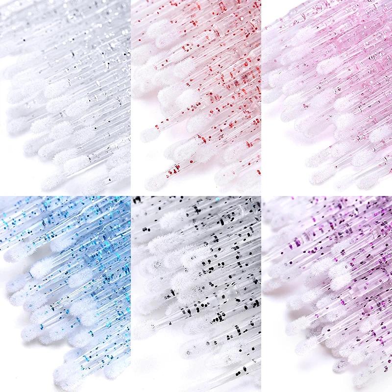 50/100Pcs Brushes Lipstick ApplicatorWands Eyelashes Extension Makeup Brushes Lip Brush CrystalT ools Eyelash Disposable Makeup