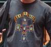 Guns N' Roses Cross T-Shirt Rock Band On Premium Vintage Black Comfort Color Tee