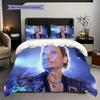 Musician and actor Johnny Hallyday bedding, duvet cover, pillowcase, home decoration, birthday gift (1 * duvet cover+2 * pillowcase, coreless)