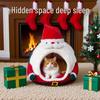 Cozy Cross-Border Santa Claus Cat & Dog Bed for Deep Sleep