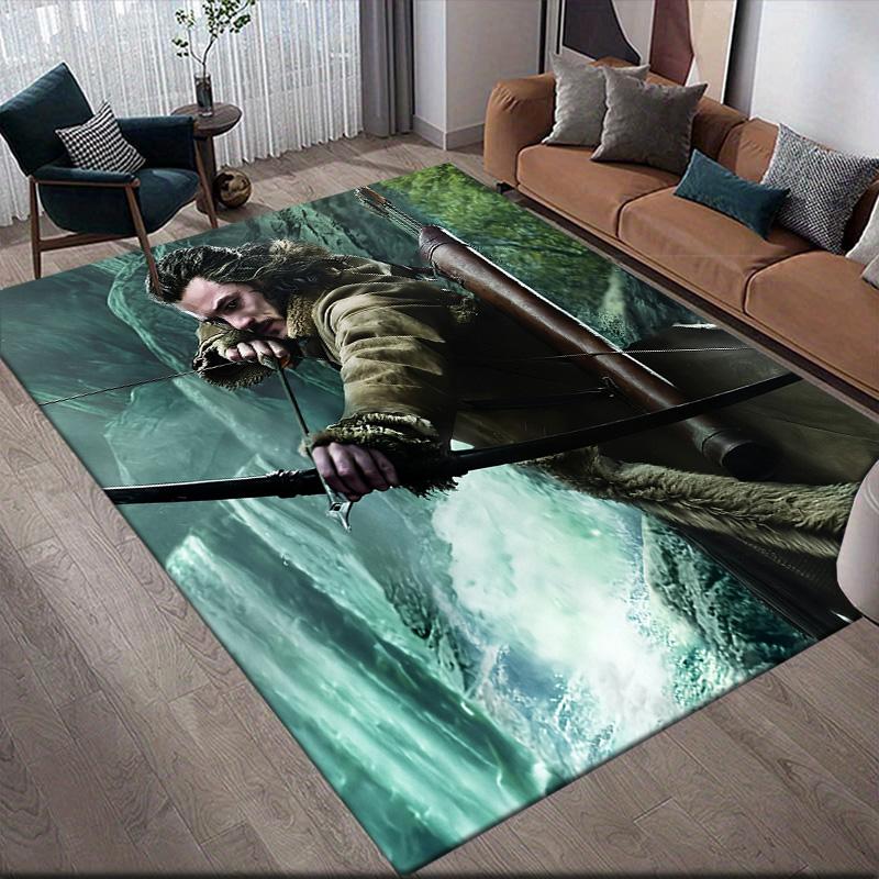 Hobbit Characters Anti-Slip Floor Mat, Rectangular Carpet for Home Living Room Decor