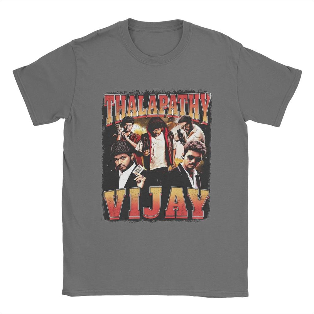 Magliette da uomo Thalapathy Vijay 100% cotone abbigliamento divertente manica corta girocollo maglietta da festa