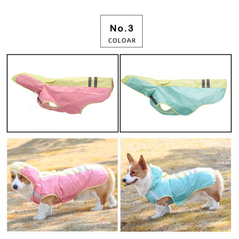Waterproof Dog Raincoat With Reflective Stripes Small Medium Large Breeds Outdoor Walk In Rain
