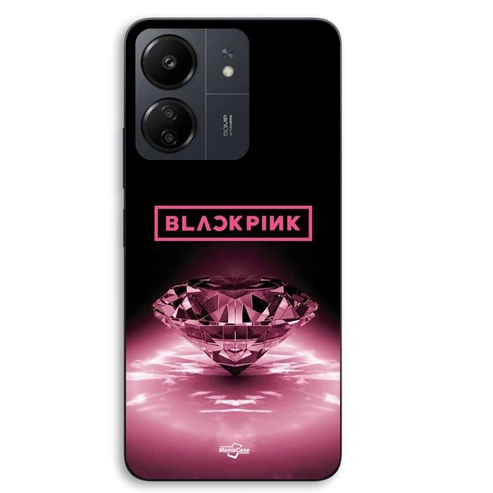 Coque de téléphone personnalisée - MANIACASE - Xiaomi Redmi 13C 4G - Silicone TPU - Blackpink Diamond noir/rose - Noir