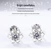 S925 Sterling Silver Snowflake Stud Earrings - Cute Christmas Gift Women's Jewelry