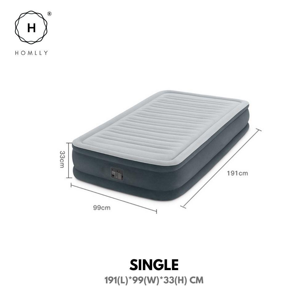Homlly INTEX Dura-Beam Deluxe Air Inflated Mattress with Auto Built-In Electric Pump inflatable air mattress with pump Single 99*191cm