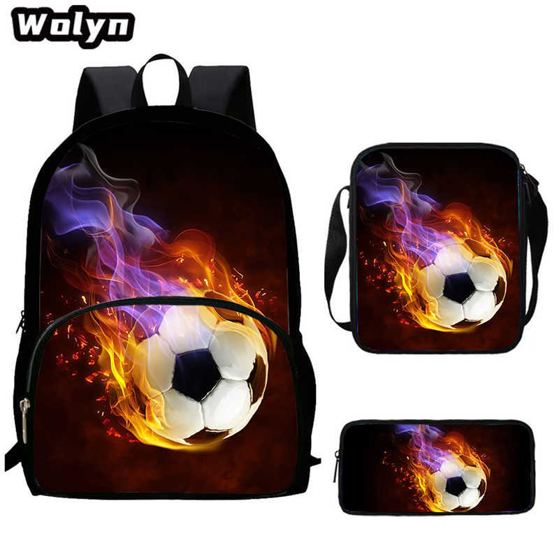 Football School Bag High Definition Waterproof Printing Multi-Functional Load Reduction Ridge Backpack