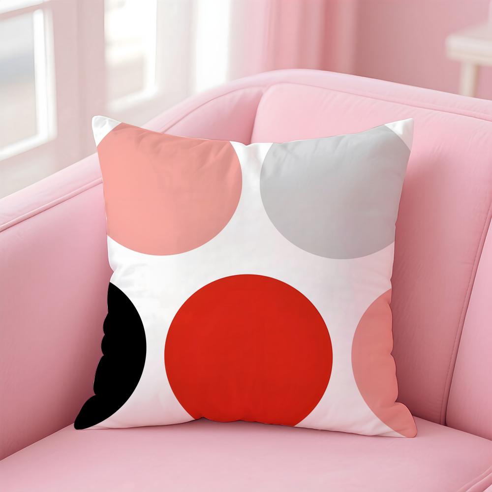 Simple Art Large Polka Dot Pattern Cushion Cover Pillowcase Short Plush Invisible Zipper Room Sofa Cushion Cover