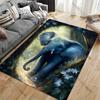 Whimsical elephant in nature carpet Yoga living room room decor children's crawling mat doormat area rug games mat