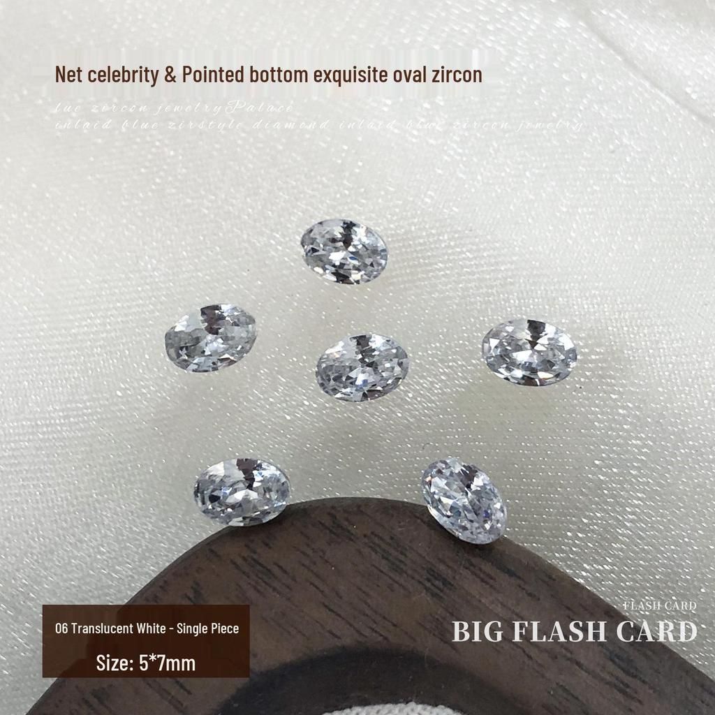 Elegant Zirconia Nail Art Gems: Sparkling White & Champagne Irregular Oval Diamonds