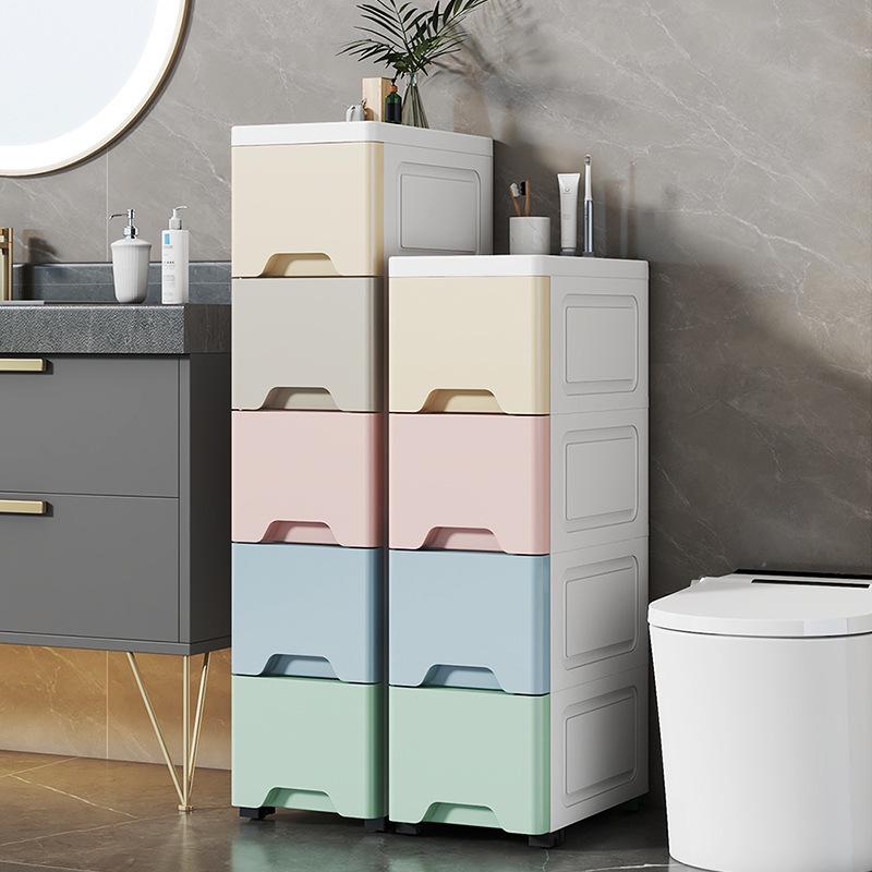 Wide Gap Drawer-Style Cabinet: Kitchen/Bathroom Narrow Storage Shelf Box (15/18/25 Width).