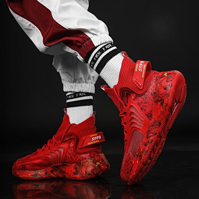 35-47 Unisex Modetrend Sommer Fliegende gewebte atmungsaktive große High-Top-Sport-Fitness-Schuhe