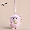 Soft Curly Plush Charm Sheep Doll Pendant for Bags And Keys Stuffed Animal Keychain Playful Bag Ornament with Bow Glasses Accessories Cute