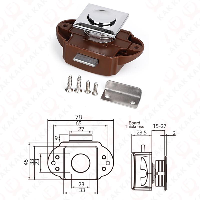 

KAK 10pcs Camper Car Push Lock RV Caravan Boat Motor Home Cabinet Drawer Latch Button Locks Keyless Furniture Door Lock Hardware