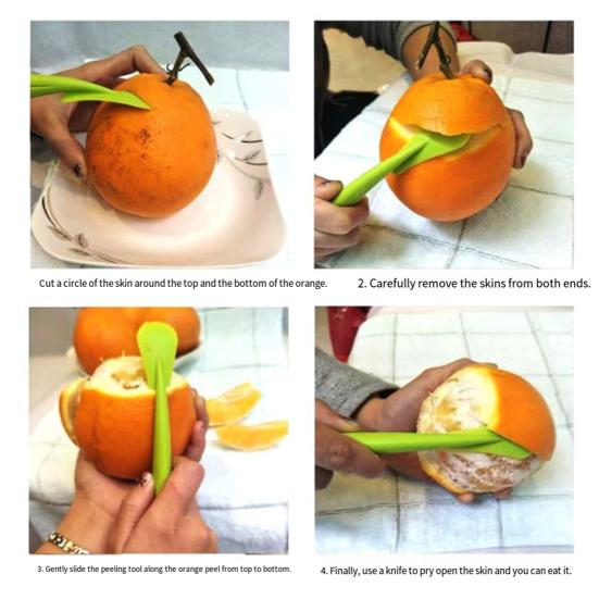 Curățător de portocale în formă de pește 2-în-1 Deschizător pentru fructe citrice Portocale Grapefruit Pomelo Instrument esențial de bucătărie pentru curățare fără mizerie