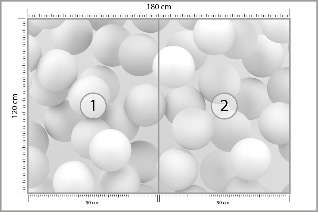Photomural White Balls Self-Adhesive Mural 180x120