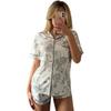 Short-Sleeve Collared Pajamas with Casual European-Style Fashion Shorts—Homewear Set