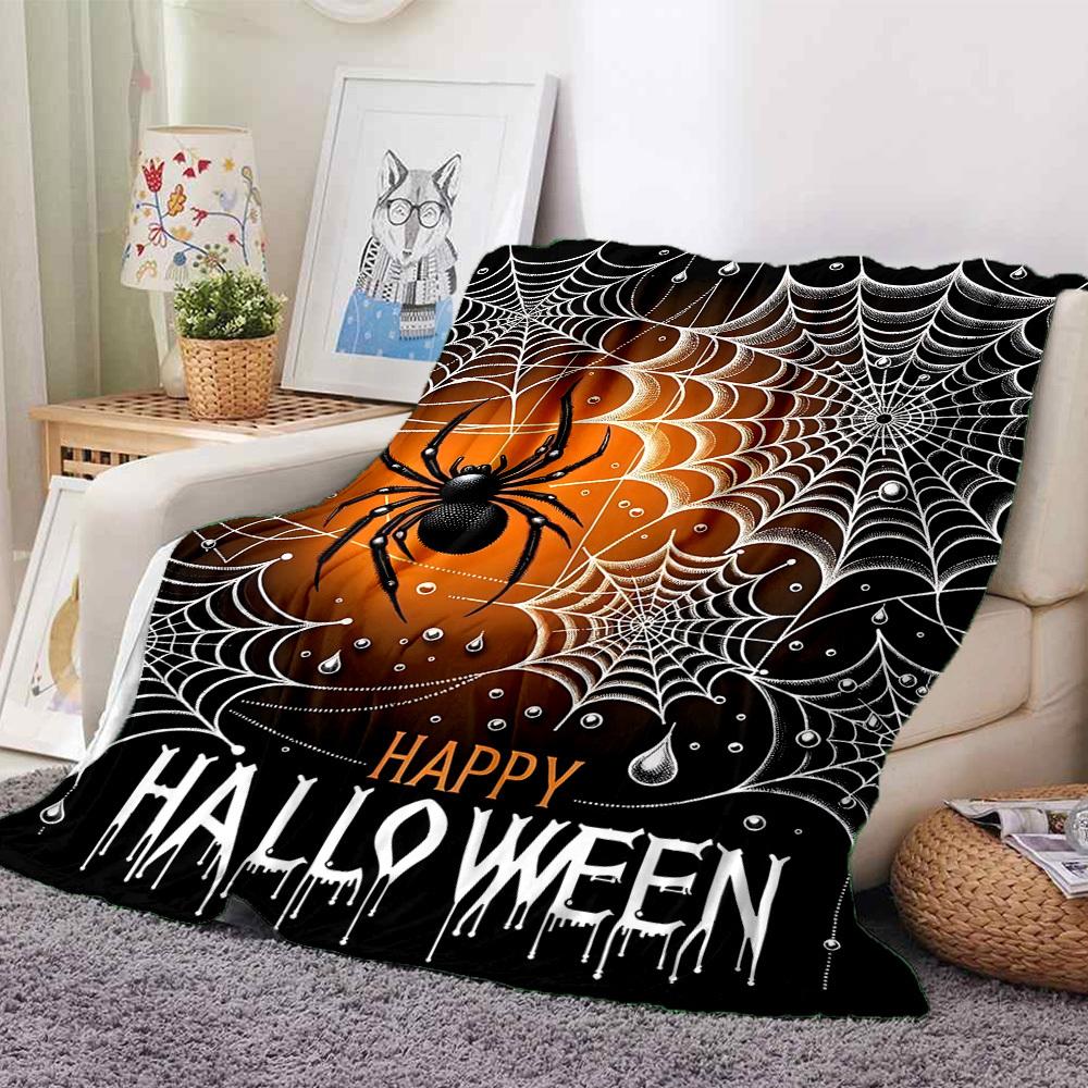 1pc Halloween Decorations Blanket Lightweight Flannel Blanket Throw Blanket For Sofa, Bed, Travel, Camping, Livingroom, Couch, Chair, And Bed yy250902