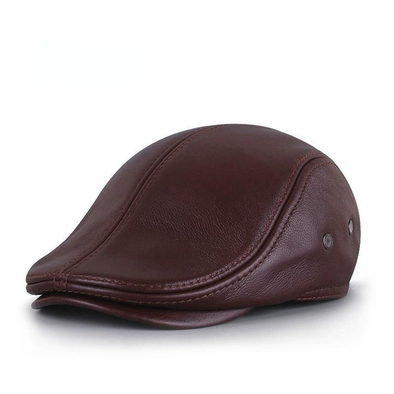 

Классическая кожаная кепка газетчика | Европейский винтажный уличный стиль | Основная мода осень-зима | Повседневная одежда унисекс L