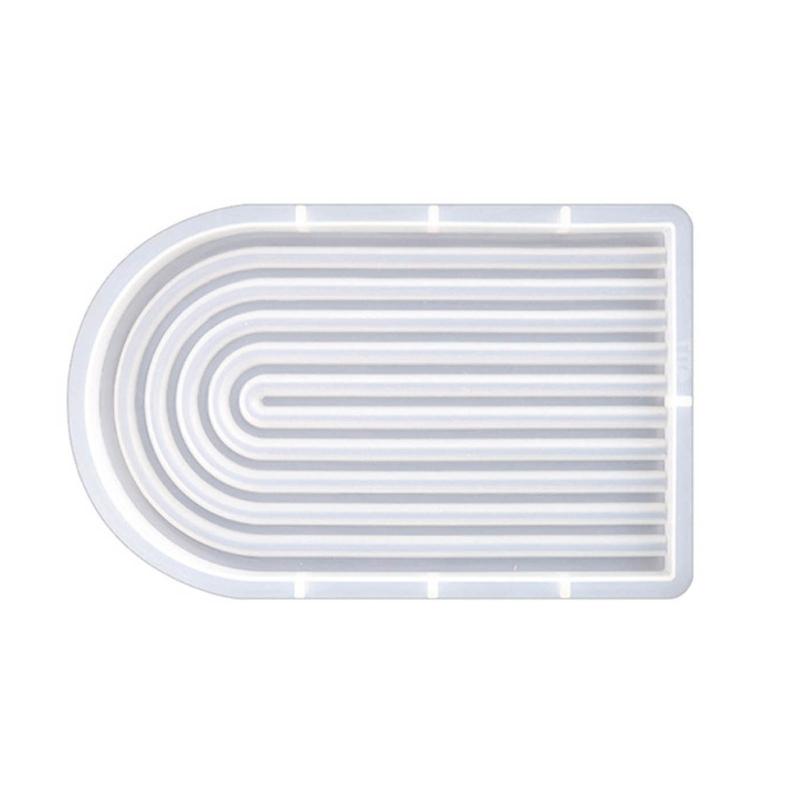 Striped Coaster Silicone Molds for Resin Casting Arch Door Coaster Tray Molds Epoxy Casting DIY Craft Cup Mat Resin Mold