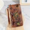 Retro Wallet Long Embossed Change Bag Zipper Wallet Pattern Multi-card Position Clutch Bag Mobile Phone Bag Wallet