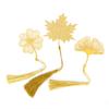 New Rose Gold Apricot Leaf Metal Bookmark Tassel Chinese Style