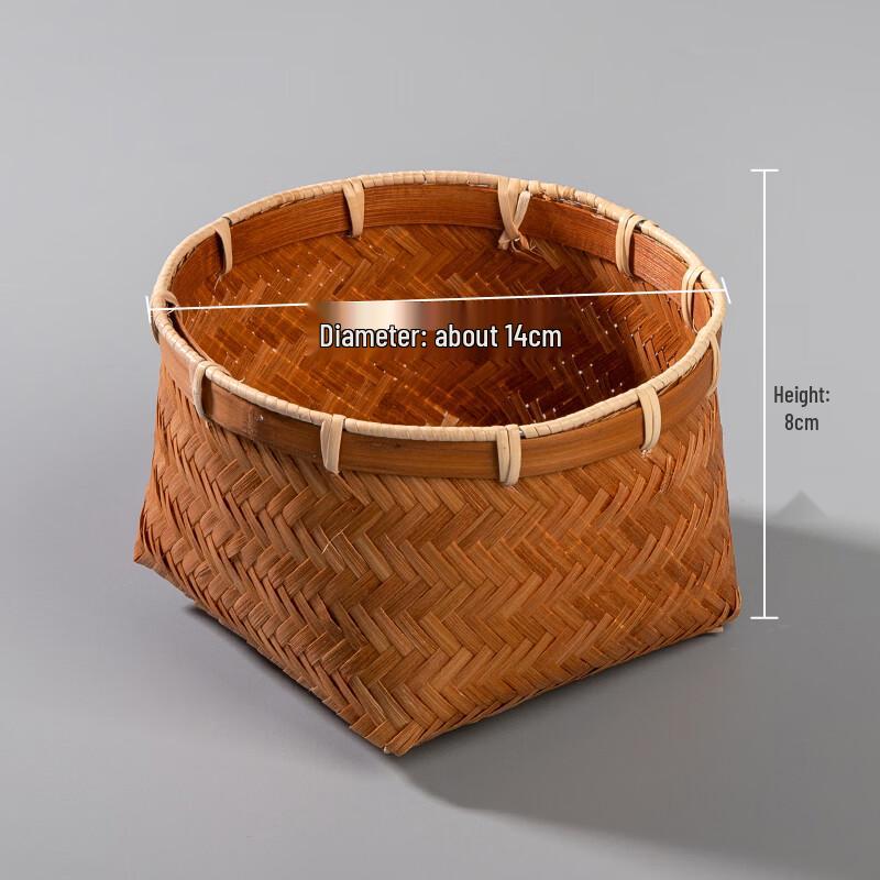 Handwoven Bamboo Double-Layer Storage Basket