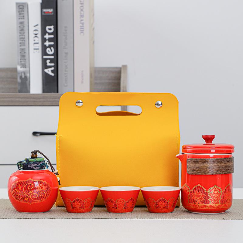 Set de ceai ceramic de exterior set de călătorie tavă de ceai portabil magazin petrecere de celebrare suvenir