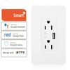 Wifi USB Power Wall Outlet Intelligent Socket Voice Control for Google Home Alexa US 90-125V