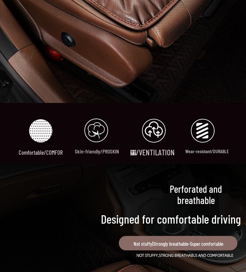Universal Premium Nappa Leather Car Seat Cushion for All Seasons, Single Piece, Compatible with Mercedes-Benz and BMW
