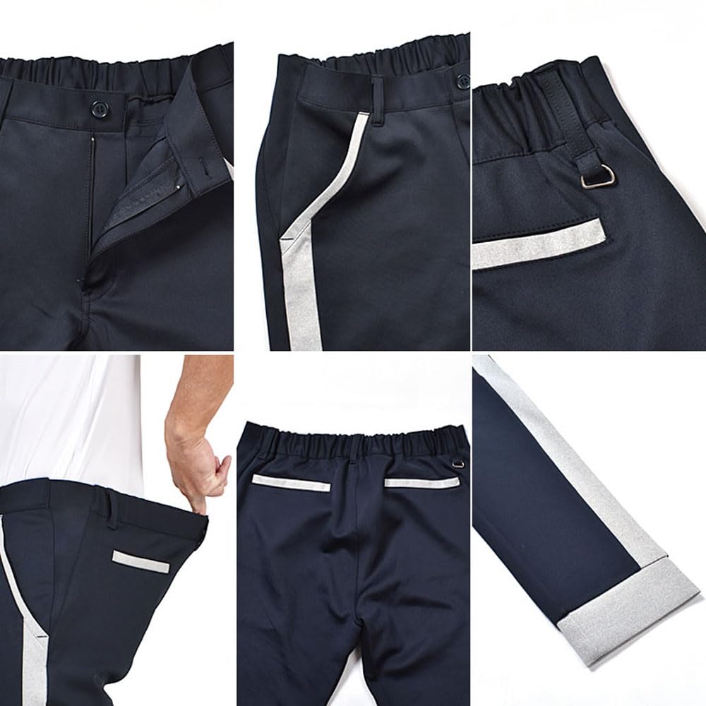 COMON GOLF Golf Pants for Golf Large Jogger Heather Gray X White Men, Wear, Pants, Trousers, Stretch, Size, Pants, Ponte, Spring/Autumn,