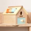 Montessori Wooden Toys 5 In 1 Object Permanence Box Ball Coin Drop Toy House Rainbow Spinning Drum&Shape Sorter for Toddlers