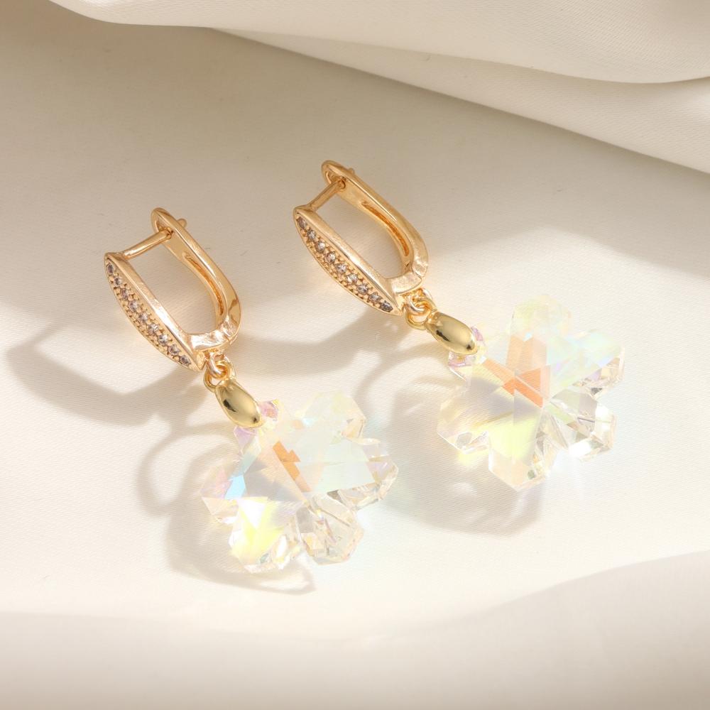 Shimmering Artificial Crystall Butterfly Dangle Earrings for Women Zirconia Earring Jewelry Wedding Party Accessories