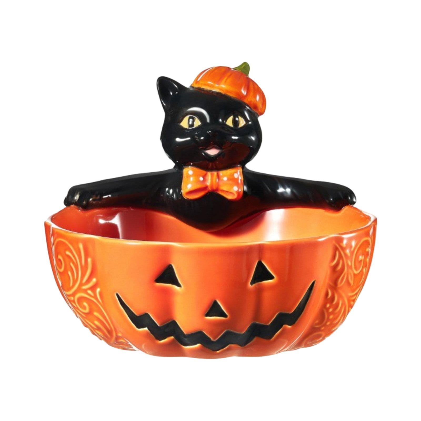 

Кошачья конфетница Хэллоуинская конфетница Домашняя праздничная вечеринка Чаша для хранения закусок One Size