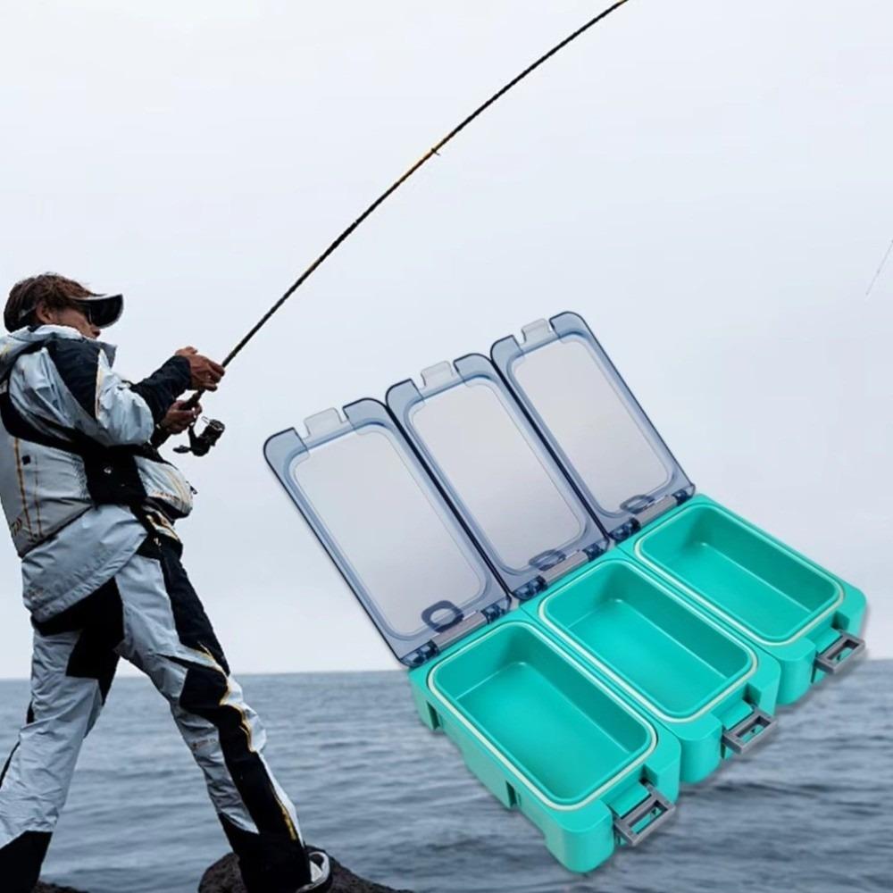 3pcs Luminous Fishing Tackle Box Plastic Fishing Accessory Box Bait Storage Box Utility Fishing
