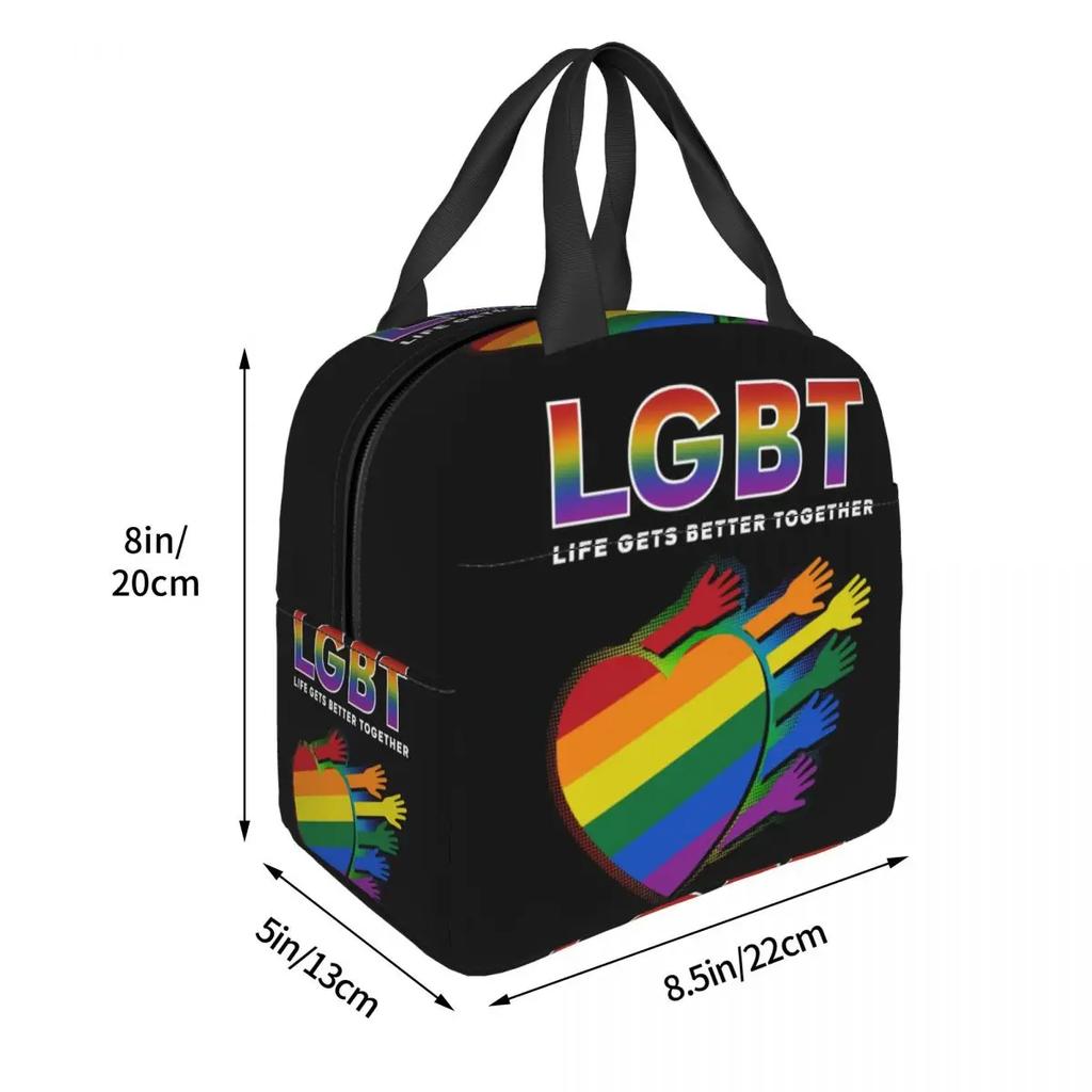 Insulated Lunch Bag for Women Resuable Gay Lesbian Pride Cooler Thermal Lunch Box Beach Camping Travel