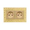 Luxury Vintage Push Button Switch 1/2/3/Gang 2Way,EU France Standard Copper Wall socket,Universal Light Home Switch Power Outlet