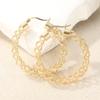 Classic  Golden Plated Copper Big Circle Twist Hoop Earrings for Women's Simple Elegant Jewelry Accessories Wedding Gifts