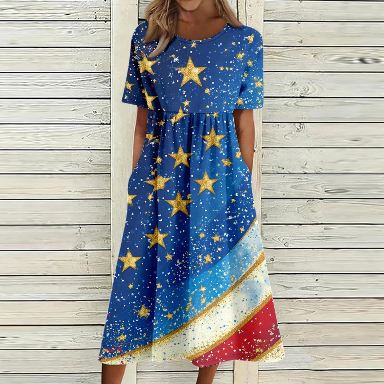 

Ladies casual and fashionable round neck dress XL жовтий