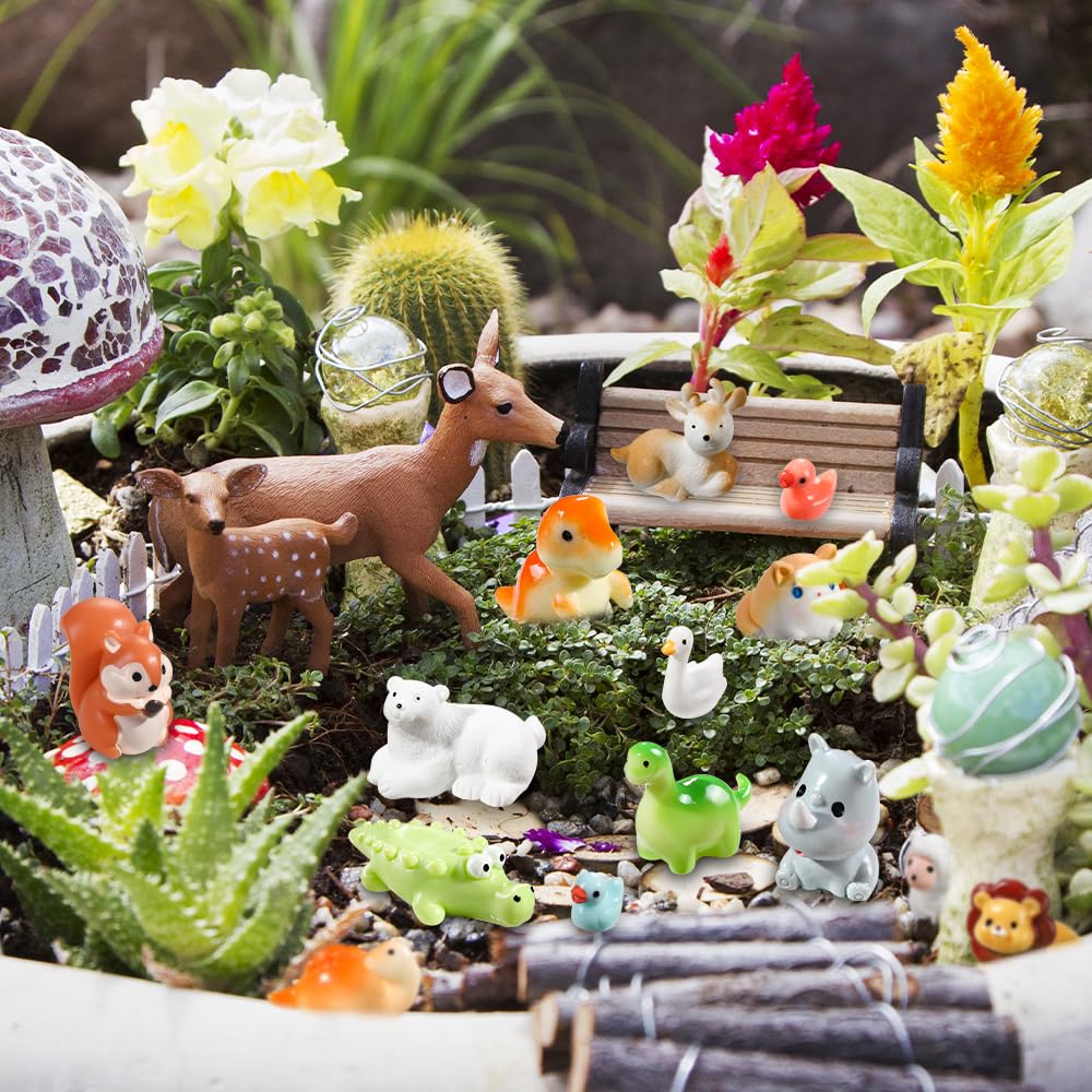 40 buc Animale Mini Rășină 40 Stiluri Animale Mici Rășină Figurine Animale Mici Mici en Gros pentru Grădină Micro Zâne Accesorii Peisaj