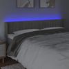 Vidaxl Zagłówek Do Łóżka Z Led, Jasnoszary, 203X16X78/88 Cm, Aksamit