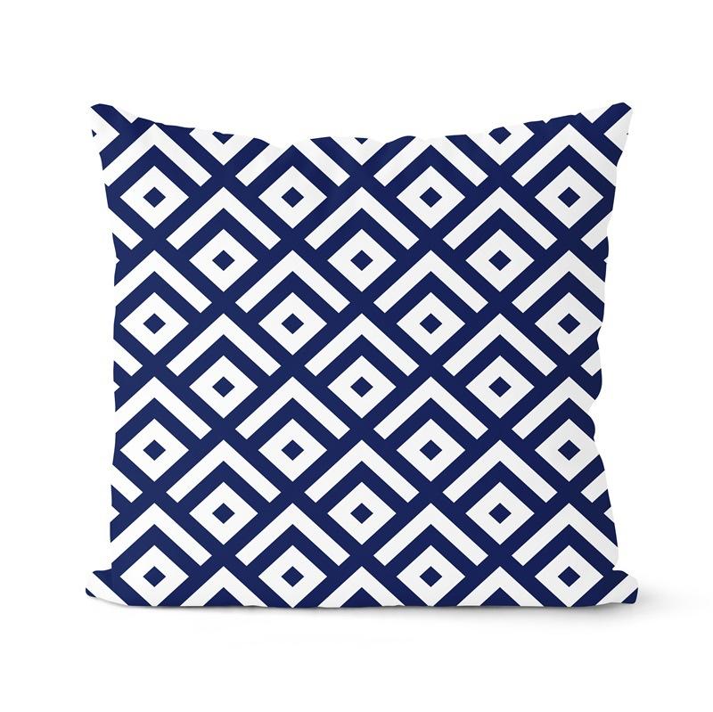 Navy Blue Cushion Geometric Pillowcase Decorative Pillow Home Decor Throw